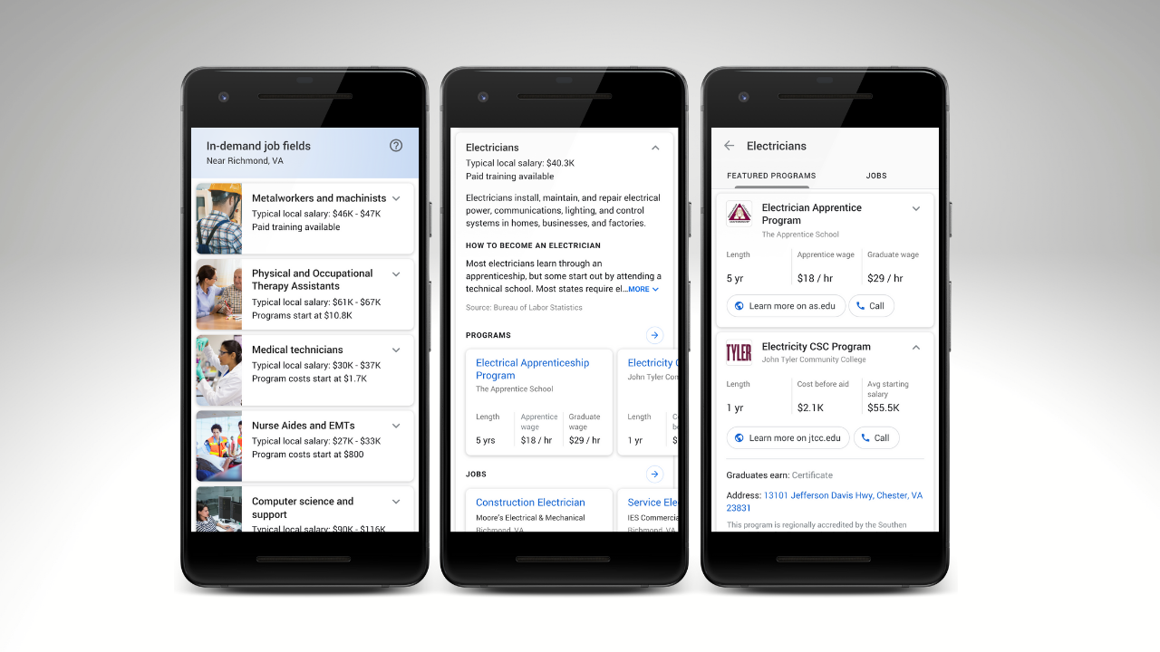 Google Experimenting with Job Training Info in Search Results HR Tech